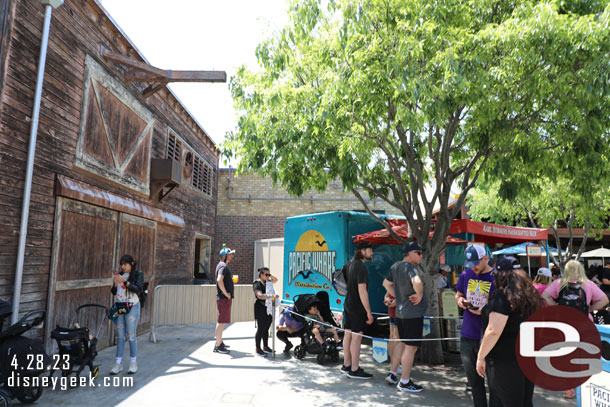 Spotted a barrier and wall near the beer truck.