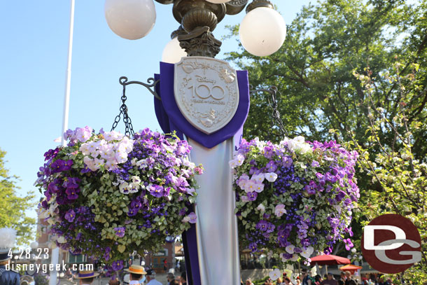 Disney 100 hanging flower baskets