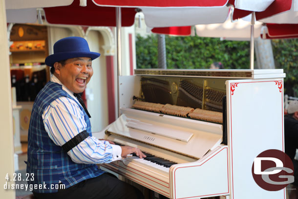 Stopped to listen to the Main Street Piano Player