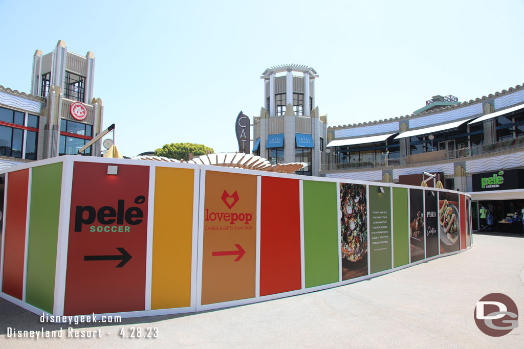 Walls are up around the former Catal, Uva Bar and Sprinkles locations.