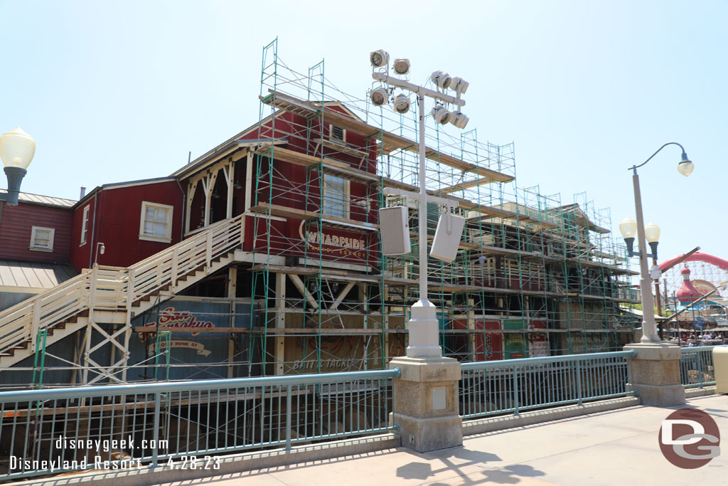 First stop Pacific Wharf to check in on the San Fransokyo Square project.