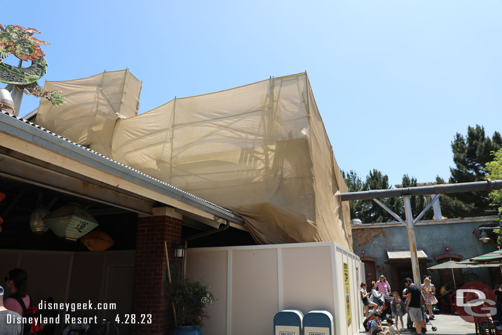 No visible progress on the restroom facade