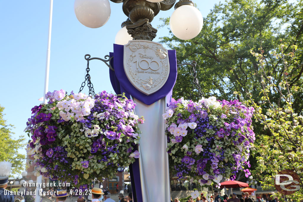 Disney 100 hanging flower baskets