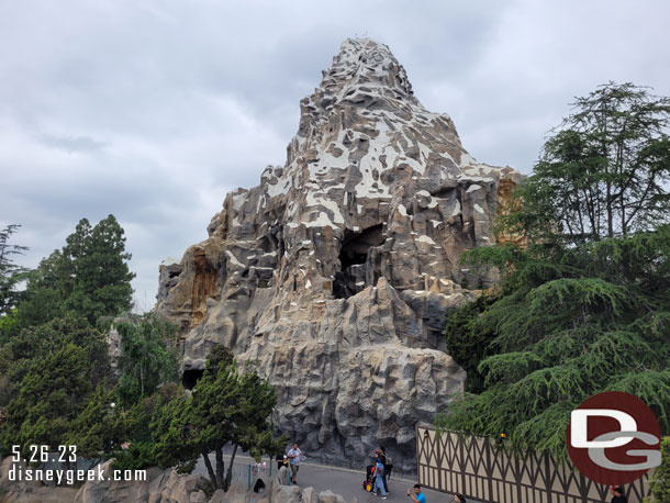 The Matterhorn renovation project is nearing completion.  The scaffolding is removed and they were testing the ride systems.