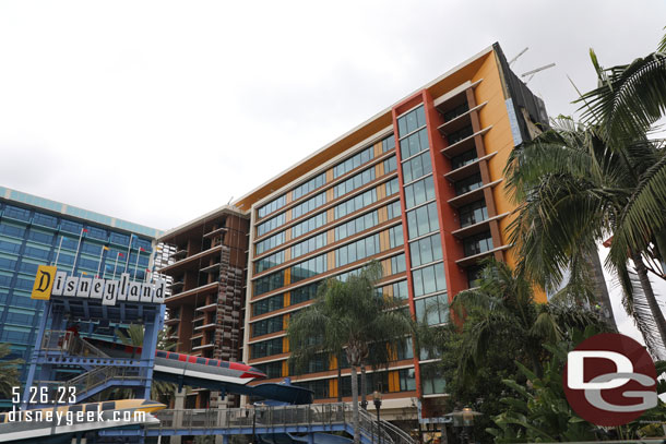 A look at the new Discovery Tower as exterior construction moves toward completion.