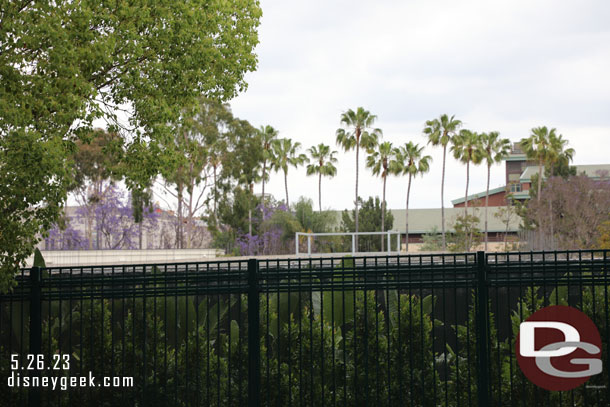 You can see the work on the west side Downtown Disney project is just starting to be visible over the fence.