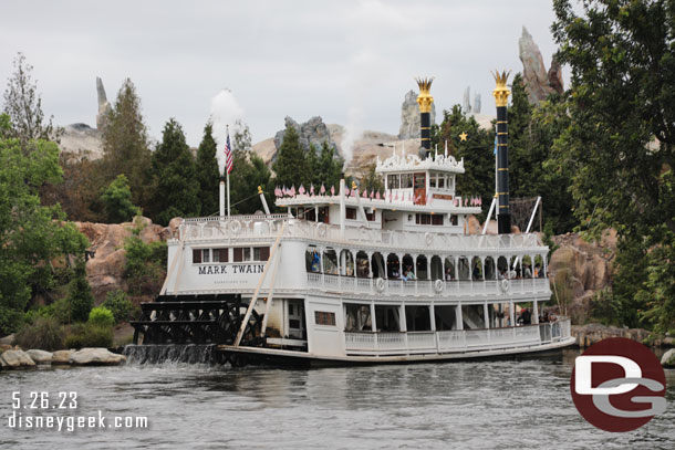 The Mark Twain Riverboat cruising the Rivers of America