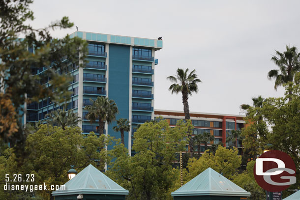 The Discovery tower in the background, Frontier tower on the left.