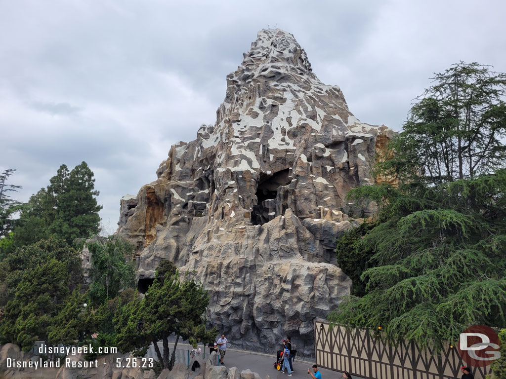 The Matterhorn renovation project is nearing completion.  The scaffolding is removed and they were testing the ride systems.