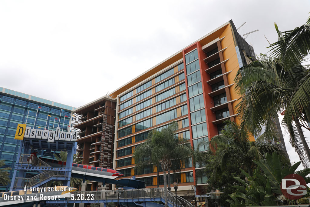 A look at the new Discovery Tower as exterior construction moves toward completion.