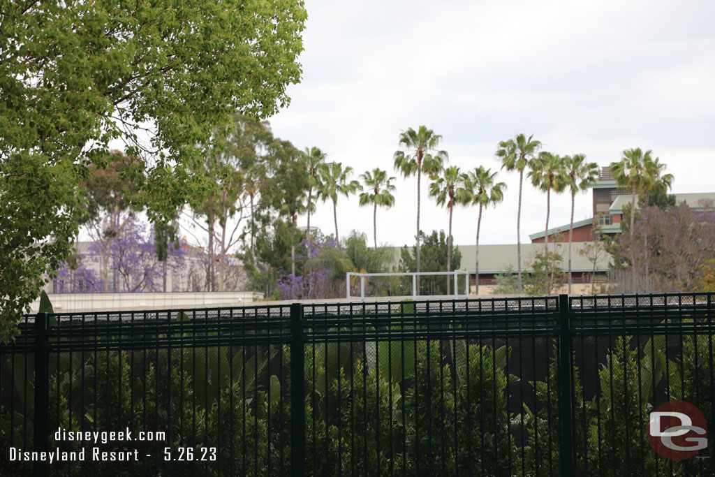 You can see the work on the west side Downtown Disney project is just starting to be visible over the fence.