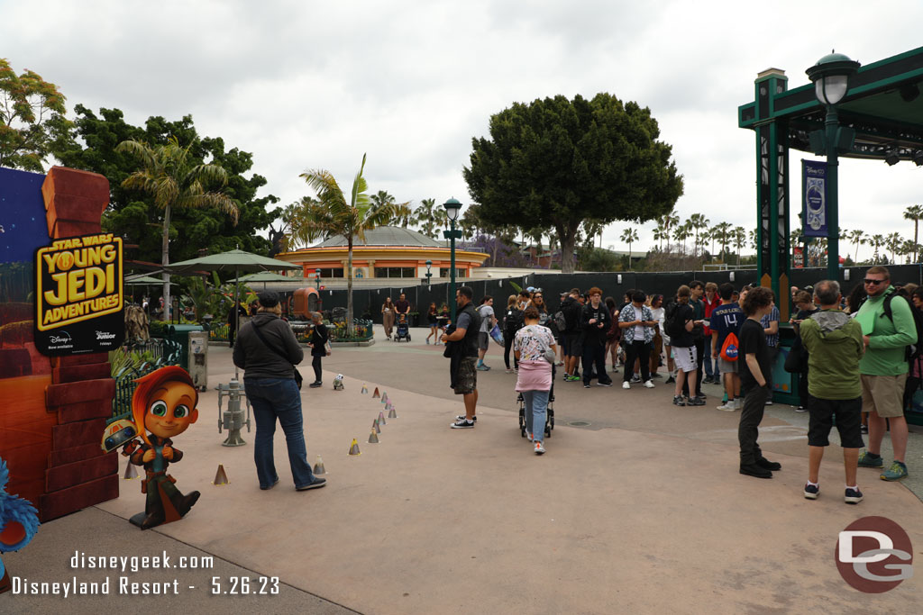 Downtown Disney feels crowded with the narrow walkway due to the construction.