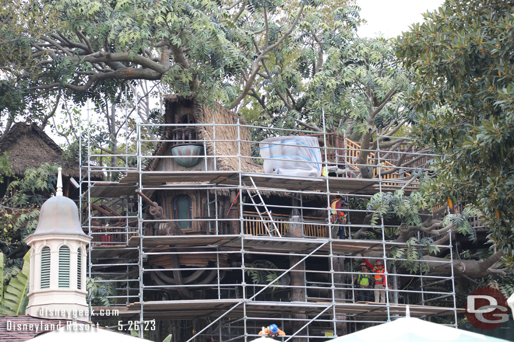 The Adventureland Treehouse project continues to move along.  This afternoon they were adding more scaffolding.