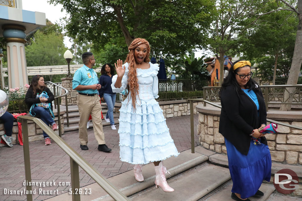 Ariel exiting after meeting with guests.