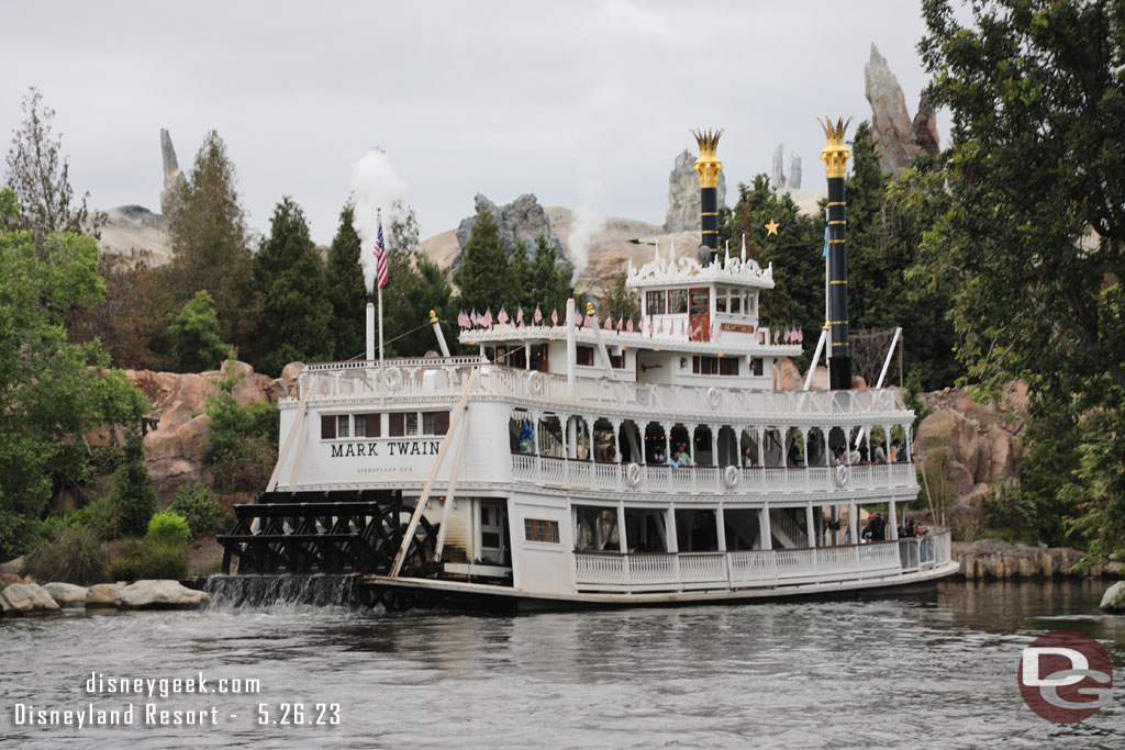 The Mark Twain Riverboat cruising the Rivers of America