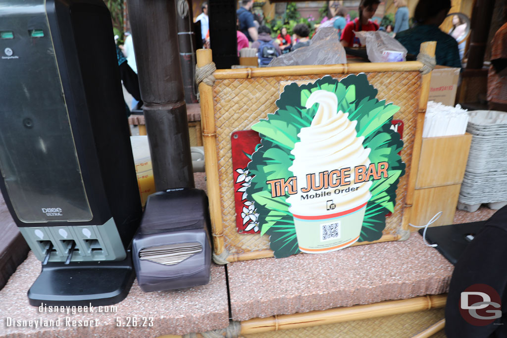 Passing through Adventureland. I do not recall noticing this sign before on the Juice Bar