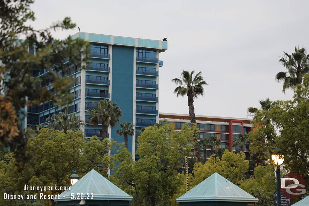 The Discovery tower in the background, Frontier tower on the left.