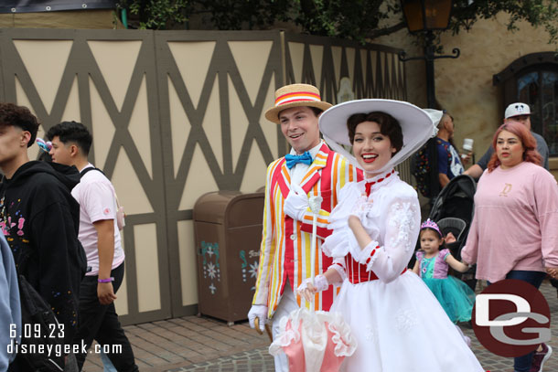 Mary Poppins and Bert out for a stroll