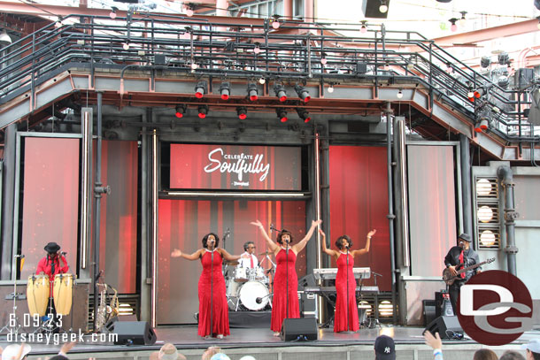 Midnight Hour performing on the Backlot Stage