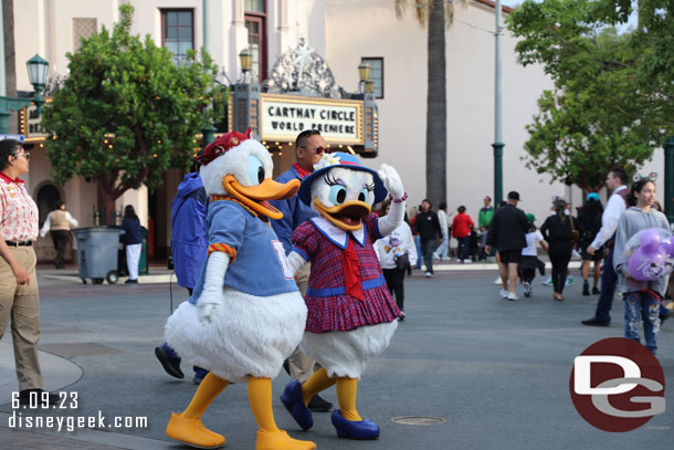 Donald Duck and Daisy Duck were out for a walk.