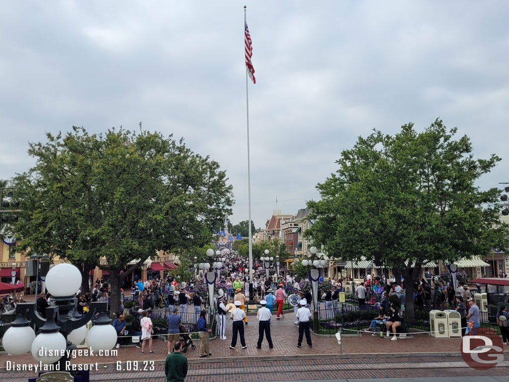 In Town Square for the Nightly Flag Retreat