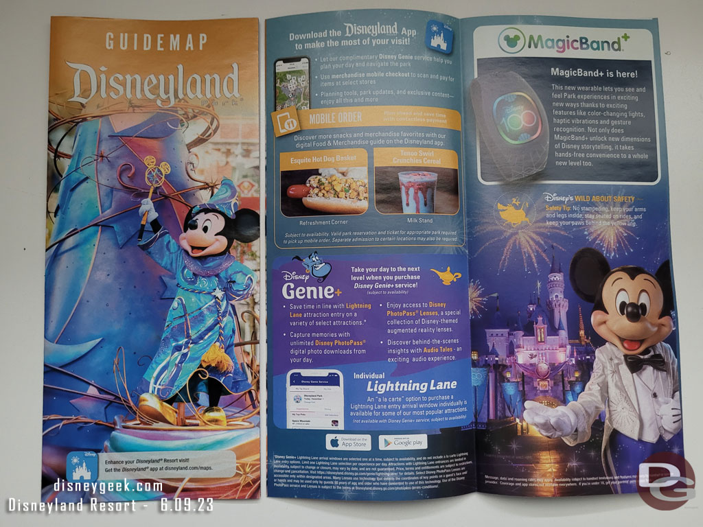 The current Disneyland Guidemap