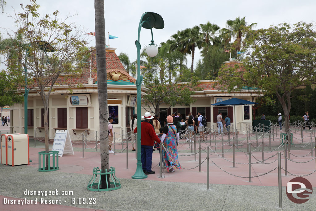 A few guests in line today at the Ticket booths.