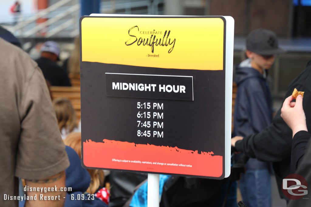 Today In Midnight Hour, but that schedule is not what the app or website has.  That seems to be the non GradNite day schedule