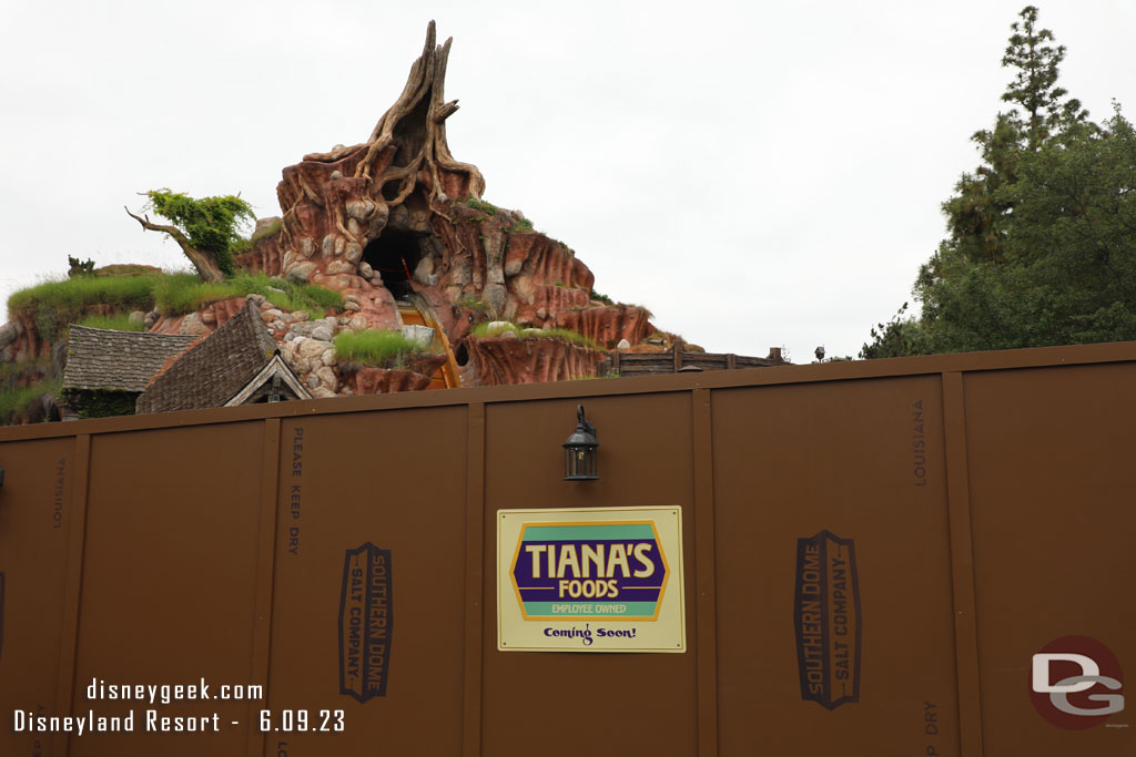 Splash Mountain closed the end of May.  Walls are up the transformation to Tiana