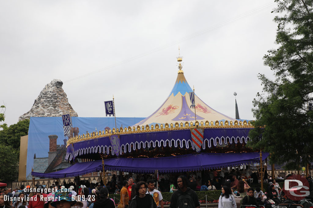 The other side of Fantasyland has scaffolding and scrims up too now with three attractions closed.