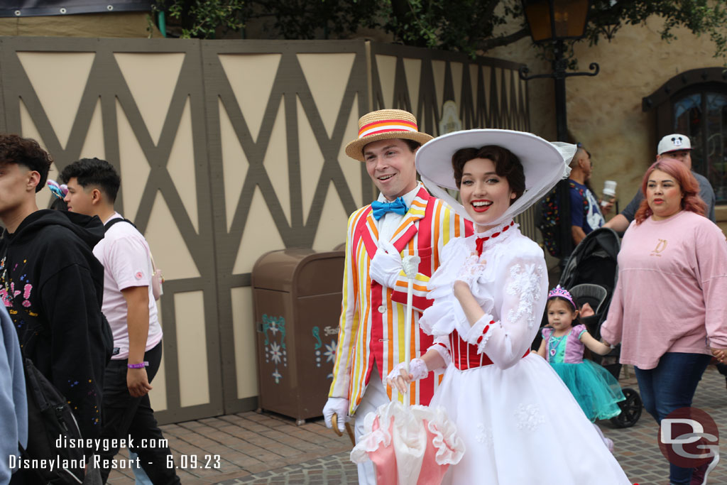 Mary Poppins and Bert out for a stroll