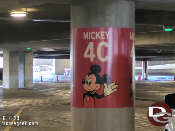 12:39pm - Parked in the Mickey and Friends Parking Structure and setting off for the parks.