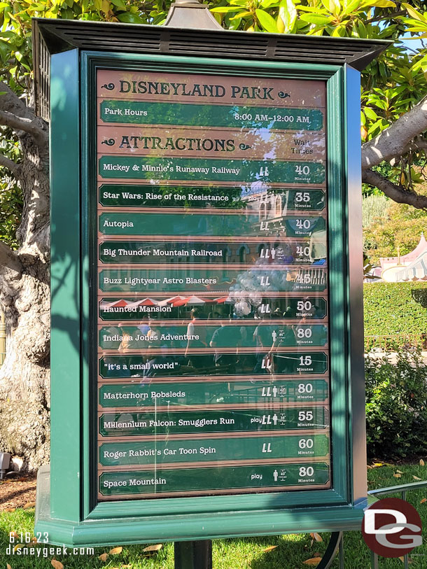 5:46pm - Disneyland wait times