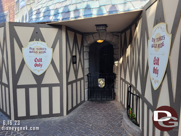 A better look at the Mr. Toad's Wild Ride exit
