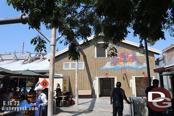 Walls still up on around the drinking fountain