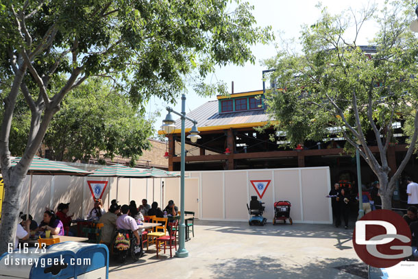 More walls blocking off the rest of the covered dining area