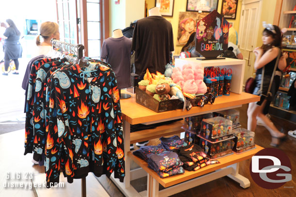 Elemental merchandise in Knick's Knacks on Pixar Pier