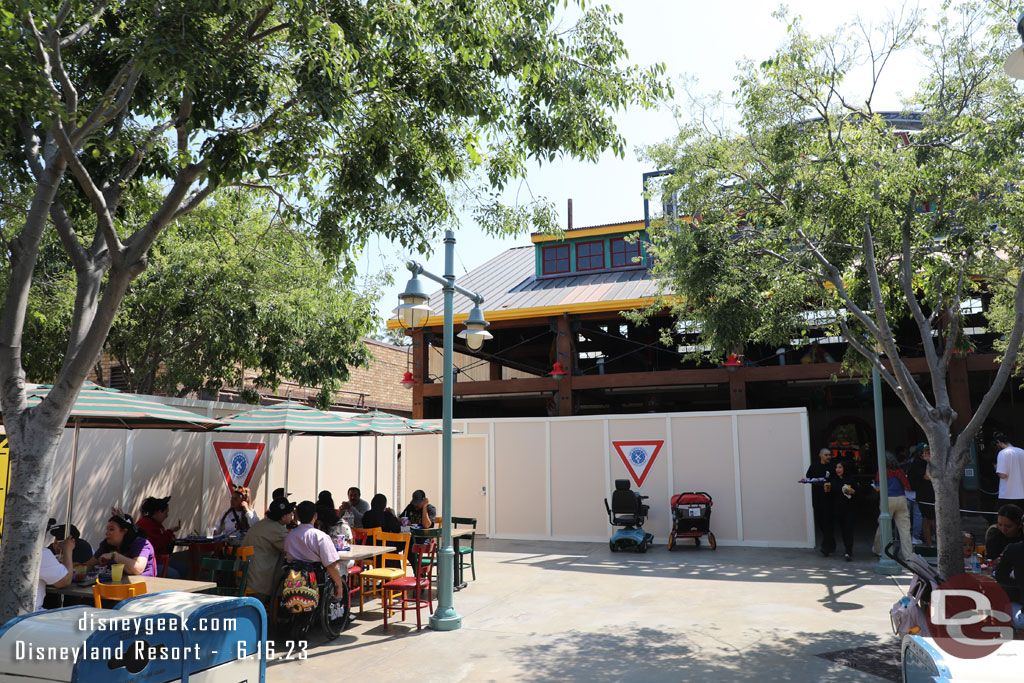 More walls blocking off the rest of the covered dining area