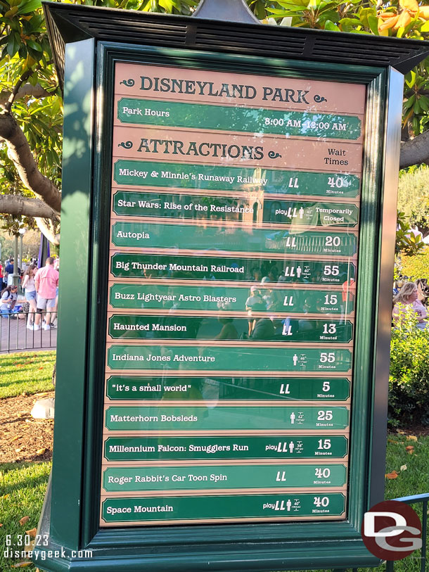 7:02pm - Disneyland Wait Times