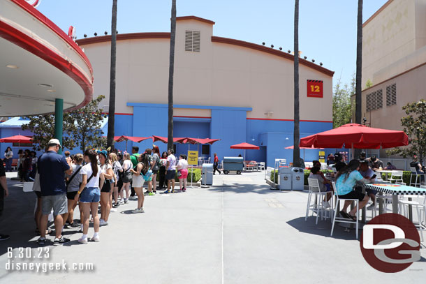 A line of guests waiting to be let in for the 2pm show experience. The lounge area is open 90 minutes prior to show time.  