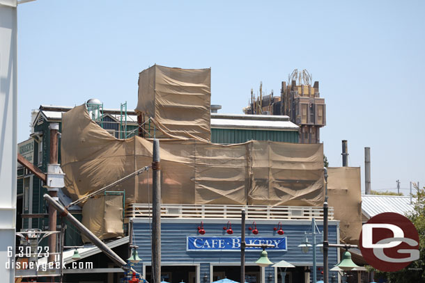 Scaffolding still up on this portion of the Bakery