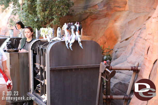 Right outside in Frontierland carts of merchandise.