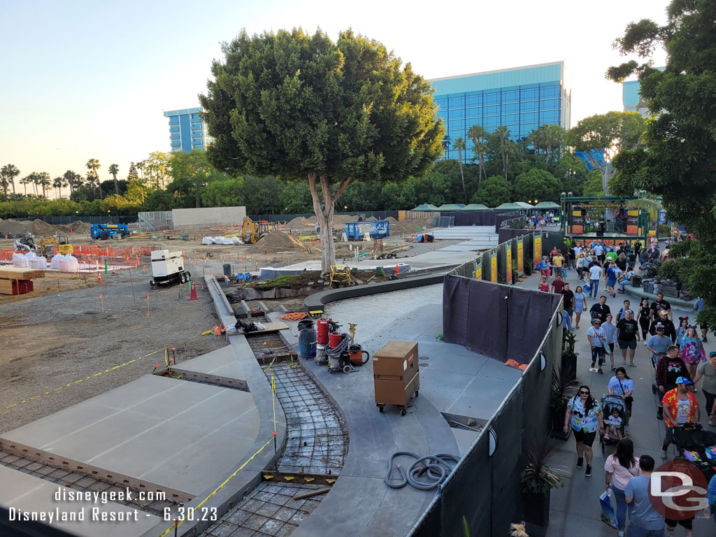 Here you can see the narrow walkway left for Downtown Disney right now.