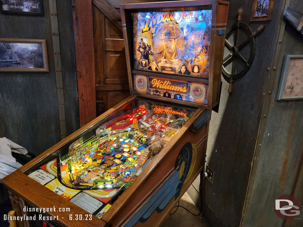 The Indiana Jones pinball machine has returned recently.