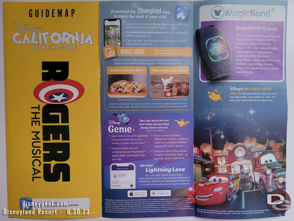 Rogers: The Musical opened today.  The Disney California Adventure guide map features it on the cover.