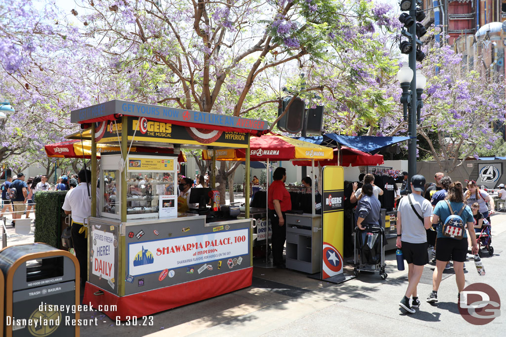 A few racks of merchandise are now available next to Shawarma Palace, Too