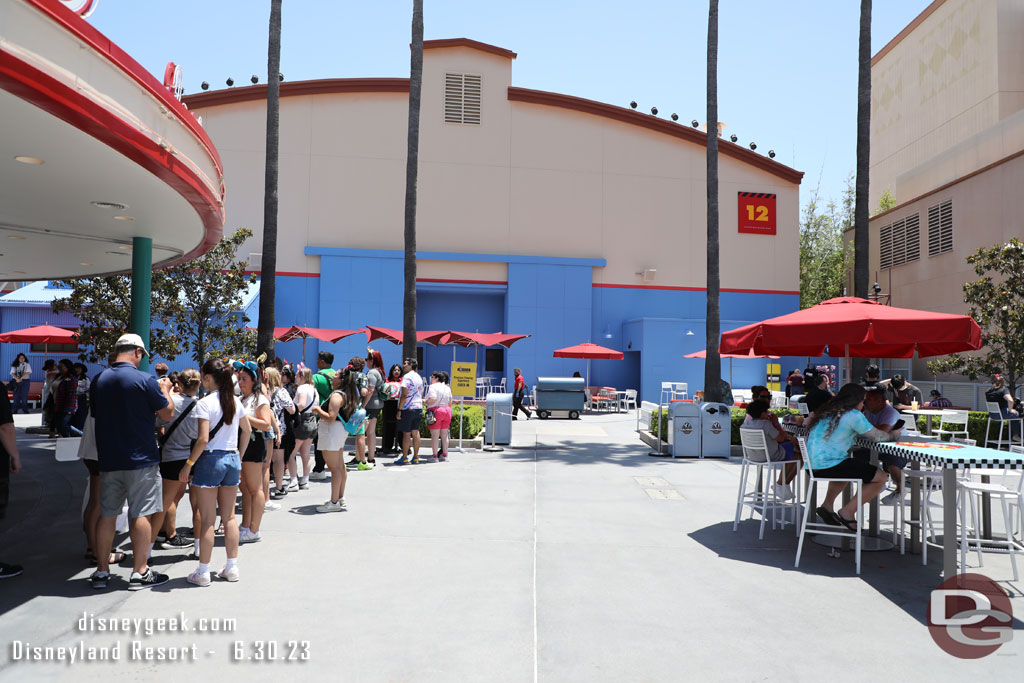 A line of guests waiting to be let in for the 2pm show experience. The lounge area is open 90 minutes prior to show time.  