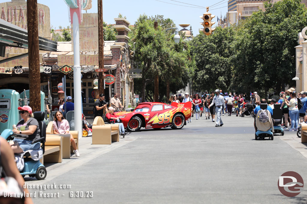 Lightning McQueen turning onto Route 66