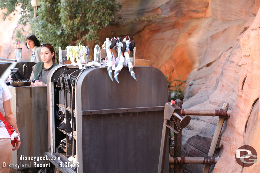 Right outside in Frontierland carts of merchandise.