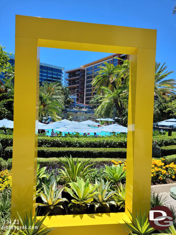 The pool and new tower are framed